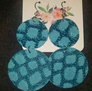 Genuine leather earrings - handmade (not by me)